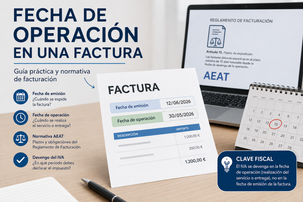 fecha de operacion en una factura